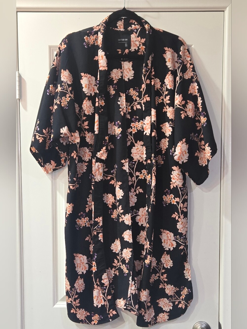 Cotton On Black Floral Duster Kimono